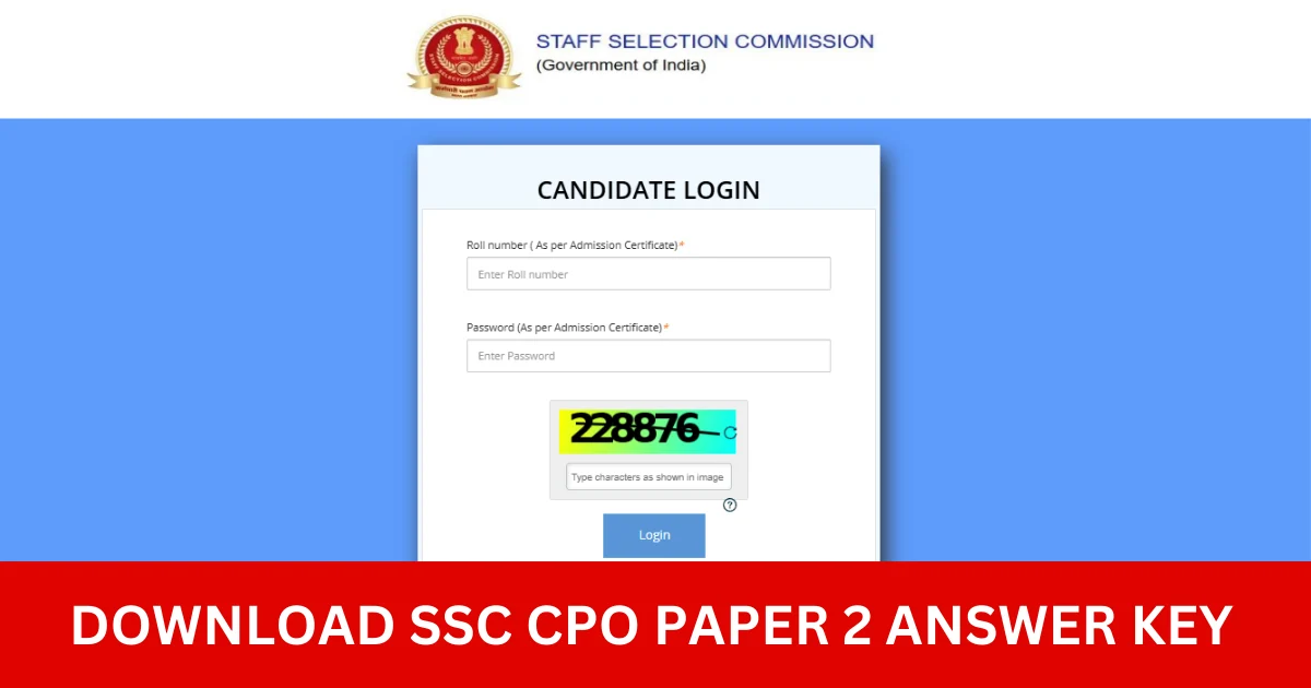 SSC CPO Paper 2 Answer Key 2025