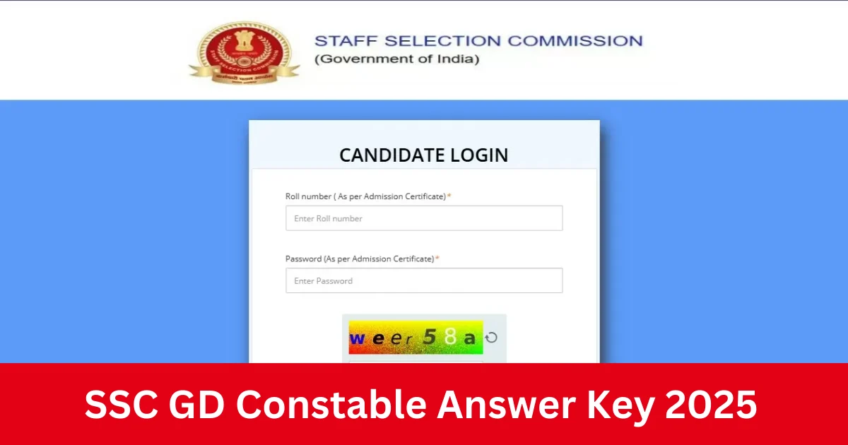 SSC GD Constable Answer Key 2025