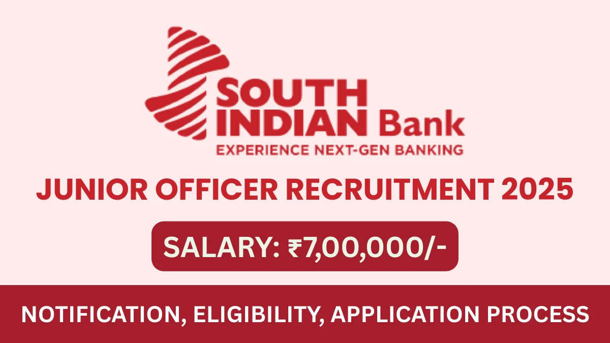 South Indian Bank SIB Junior Officer Recruitment 2025