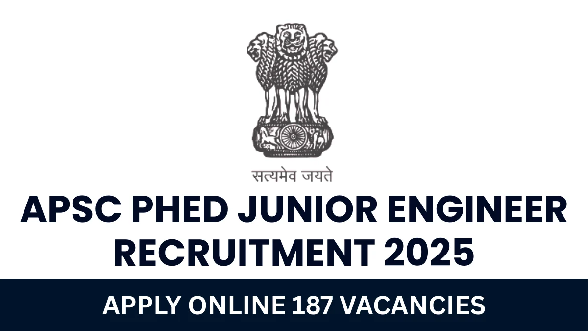 APSC PHED Junior Engineer Recruitment 2025