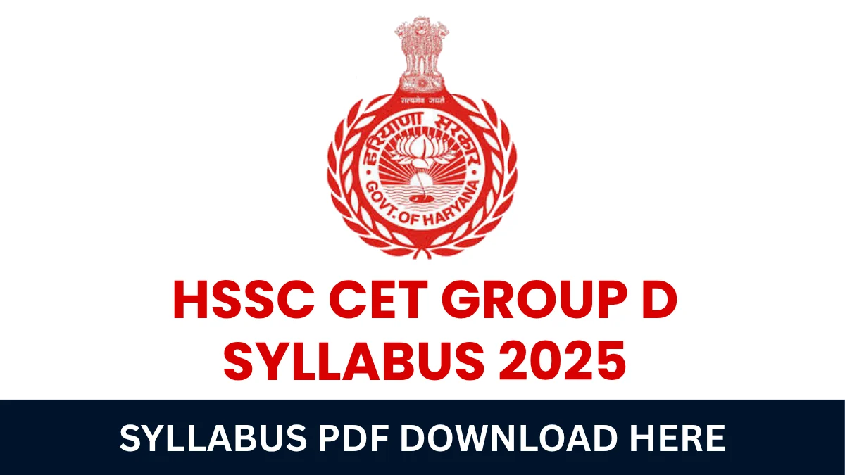 HSSC CET Group D Syllabus 2025